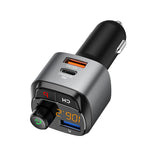 Wireless Bluetooth-Compatible 5.0 Car Kit Hands Free FM Transmitter Dual USB Fast Charging QC3.0 PD18W Car Charger Bass Sound
