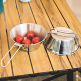 4PCS Outdoor Stainless Steel 300ml Sierra Bowl Picnic Tableware Portable Barbecue Hiking Camping Cup Picnic Cookware Storage Bag