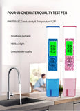 4 in 1 PH/TDS/EC/Temp Meter High Precision for Water Quality Tester with 0-14 Measurement Range for Aquarium Swimming Pool