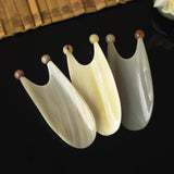 2pc Natural Horn Massager Multifunctional U-Shaped Acupoint Scraping Board Remove Wrinkle Facial Eye Gua Sha Massage Beauty Tool