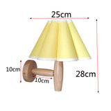 Xianfan new Japanese style wood base Kitchen bedroom studying wall lamp with vintage cloth petal lampshade E27 night light