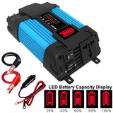 Car Power Inverter LED Voltage Capacity Display Transformer Converter 12V To 110/220V Dual USB Inverter