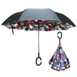 2021 Folding Long Shank Double Layer Inverted Umbrella Windproof Reverse C-Hook male golf umbrella reverse Umbrellas For Women