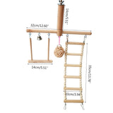 Bird Cage Stand Play Gym Conure Parrot Perch Playground Climbing Ladder Swing Rattan Ball Chew Toys