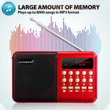 New Mini Portable Radio Handheld Digital FM USB TF MP3 Player Speaker Rechargeable