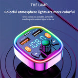 Car Bluetooth FM Transmitter Wireless V5.0 Handsfree Audio Receiver Auto MP3 Player Fast Charger Car Accessories