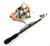1Pcs Retractable Fishing Rod Bass Hard Bait Casting Mini Portable Spinning Rod with Reel Fishing Tackle Tools 1.0m~2.1m