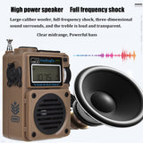 Upgraded Full Band Radio Portable FM/MW/SW/WB Radio Receiver Bluetooth 5.0 Speaker TF Music Player Support Alarm Clock Lock