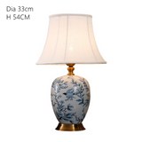 New Chinese Classical Porcelain Table Lamp Foyer Bed Room Blue and White Ceramic Europrean Desk Reading Night Light D30