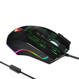 HXSJ J500 Wired Gaming Mouse 10000 DPI Optical Sensor RGB Backlit Photo Setting Macro Programming for PC Gamers Office Home