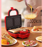 220V Household Electric Waffle Maker Multifunctional Bread Sandwich Baking Pot Machine For Breakfast With 7 Plates