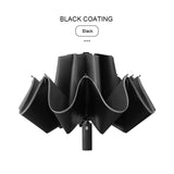 10k Umbrella Female Rainproof Windproof Reflective Umbrella Rain Women Anti-UV Umbrellas Pink Three Folding Automatic Umbrellas