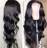 Front Lace Wig Ladies Long Curly Hair Mid Part Black Synthetic Fiber Headgear
