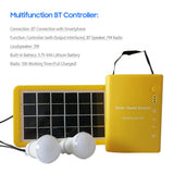 Solar Lighting System Waterproof 3W Solar Panel 1W LED Bulb 4in1 USB Cable 4Ah Controller with Phone Charging Port,Outdoor Lamps