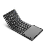 Folding Bluetooth Keyboard,Rechargeable Portable BT Wireless Foldable Mini Keyboard with Touchpad for Tablet Samsung or Other Ce