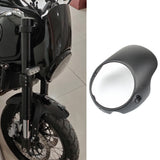 Black Motorcycle Retro Cafe Racer Style 7inch Headlight Fairing Windshield Screen Protector Kit Universal Ornamental