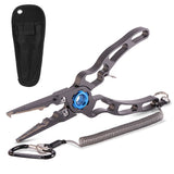 Aluminium Fishing Pliers Hook Remover Pliers Fish Holder Split Ring Tool Clip Clamp Line Cutters w/ Lanyard Fishing Accessories