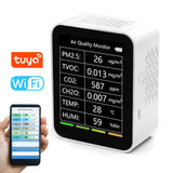 Tuya WiFi Air Quality Detector 6 In 1 Detector PM2.5 TVOC CO2 CH2O Temperature Humidity Intelligent Linkage APP Remotes Viewing