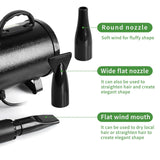 Dog Cat Pet Grooming Hair Dryer with Heater Adjustable Speed Pet Hair Dryer High Velocity Pet Dryer with Hose/Nozzles/Manual