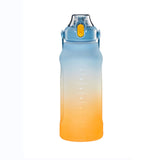 Cycling Large Capacity Sports Water Bottle Graduated Fitness Straw Cup Portable Outdoor Travel Color Gradient Drinking Bottles