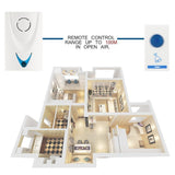 504D LED Wireless Chime Door Bell Doorbell &amp; Wireles Remote control 32 Tune Songs White Home Security Use Smart Door Bell