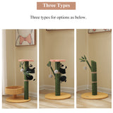 Sisal Cat Scratch Post Bamboo-typed Cat Climbing Frame with Panda Solid Wood Climbing Tree Toys Activity Furniture Protector