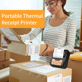 Portable BT Label Maker Wireless 80mm Thermal Receipt Printer BT Connection Compatible with iOS Android Adjustable Paper Widths