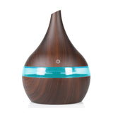 Air Humidifiers 300ML Mini USB Ultrasonic Electric Aroma Diffuser Mist Wood Grain Oil Aromatherapy 7 Color Light for Home Office