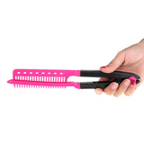 V Shape Folding Hair Brush Hair Straightener Tangle Comb Salon Hairdressing Barber Hair Cutting Comb Hairbrush Styling Tool