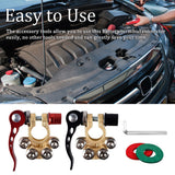 Car Battery Terminal Block Quick Release Disconnect Tool 2Pcs 4 Way Battery Clamp Terminals Pratical Tool with Cleaning Brush