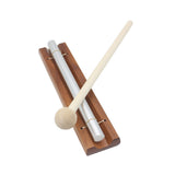 Brand New &amp; High Quality Solo Chime on Wooden Base w/ Mallet Single Rod for Yoga Meditation Energy