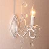 Retro Loft wall lamp white black iron crystal deco wall lighting fixture forbedroom restaurant aisle pub cafe Lantern sconce