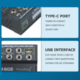 Norshing TG 502 Audio Mixer 4 Channel Stereo Sound Board Console 48V Phantom Power FX Effect Digital  Audio Signal Processor