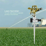 AT69 -2Pcs Metal Pulsating Sprinkler Watering Sprinklers for Lawn Garden Golf Grass Impulse Spike Hose 360 Degree Garden Tools