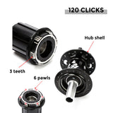 MTB Bike Hub Mountain Bike Bicycle Front &amp; Rear Hub Set 36 Holes 6 Bearings with Quick Release Bikes Flower Drum Accessories