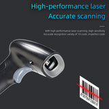USB Barcode Scanner 1D Handheld Wired Bar Code Reader with Stand Support Paper Code Compatible with Windows Android Linux System