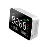 Wall Mounted Air Quality Monitor 3.5-inch Digital CO2 Detector 3in 1 Temperature Humidity CO2 Tester Rechargeable Carbon Dioxide