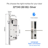 Waterproof European Style TTlock Bluetooth fingerprint access electronic Smart door lock For Aluminum Glass Door