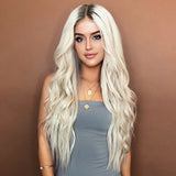 Wig fashion women's long curly hair gradient rose net chemical fiber headgear