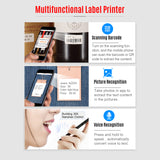 Portable 80mm Thermal Label Printer BT Label Maker Sticker Machine with Rechargeable Battery Compatible with iOS Android
