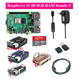 Original Raspberry Pi 4 Model B Kit + Aluminum Case + Heat Sink + 3A Switch Power +  HDMI-compatible Option 64 32GB Card |Reader
