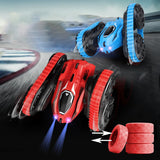 2 in 1 2.4G Two-Side Drift Buggy Car Tracked Car Jumping Car 360° Flip RC Drift Deformation Car with Light