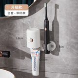 Luxury Electric Toothbrush Holder Wall-Mount Toothbrush Toothpaste Tooth Cup Traceless Organizer Stand Bathroom Accessories