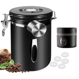 Coffee Jars Airtight 1.8L Coffee Bean Container Storage Jars With Mini Jar,Date Tracker,CO2 Valve For Coffee Bean,Sugar