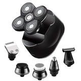6in1 Face cleaning men's electric shaver rechargeable electric razor for men beard face dry or wet bald shaving machine li-ion