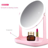 Led Mirror Makeup Mirror Light Table Mirror Smart Press Control Adjustable Light Desk Standing Cosmetic Mirrors