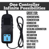 AC90V-250V Heating and Cooling Digital Temperature Controller Thermostat EU/UL Plug 3W NTC Probe