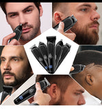 Surker hair trimmer USB rechargeable hair clipper 5 in1 men's shaver ear hair trimmer beard trimmer hair carving waterproof LCD