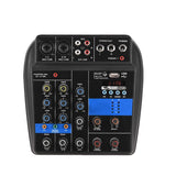 MX04 4-Channel Bluetooth Mini Mixer Sound Card Audio DJ 16 Digital Effects Noise Reduction LED Level Display For Bar Singing
