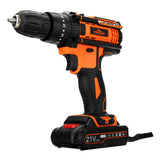 Rechargeable 21V Electric Drill Cordless 2 Speed Adjustable Wireless Electric Screwdriver 18+3 Clutch Setting Power with Battery